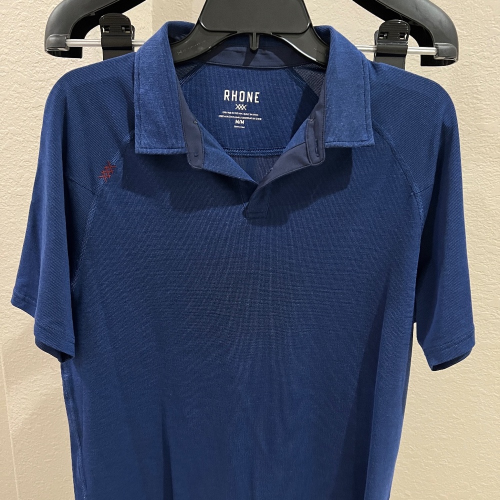 Blue RHONE Delta Pique Polo
